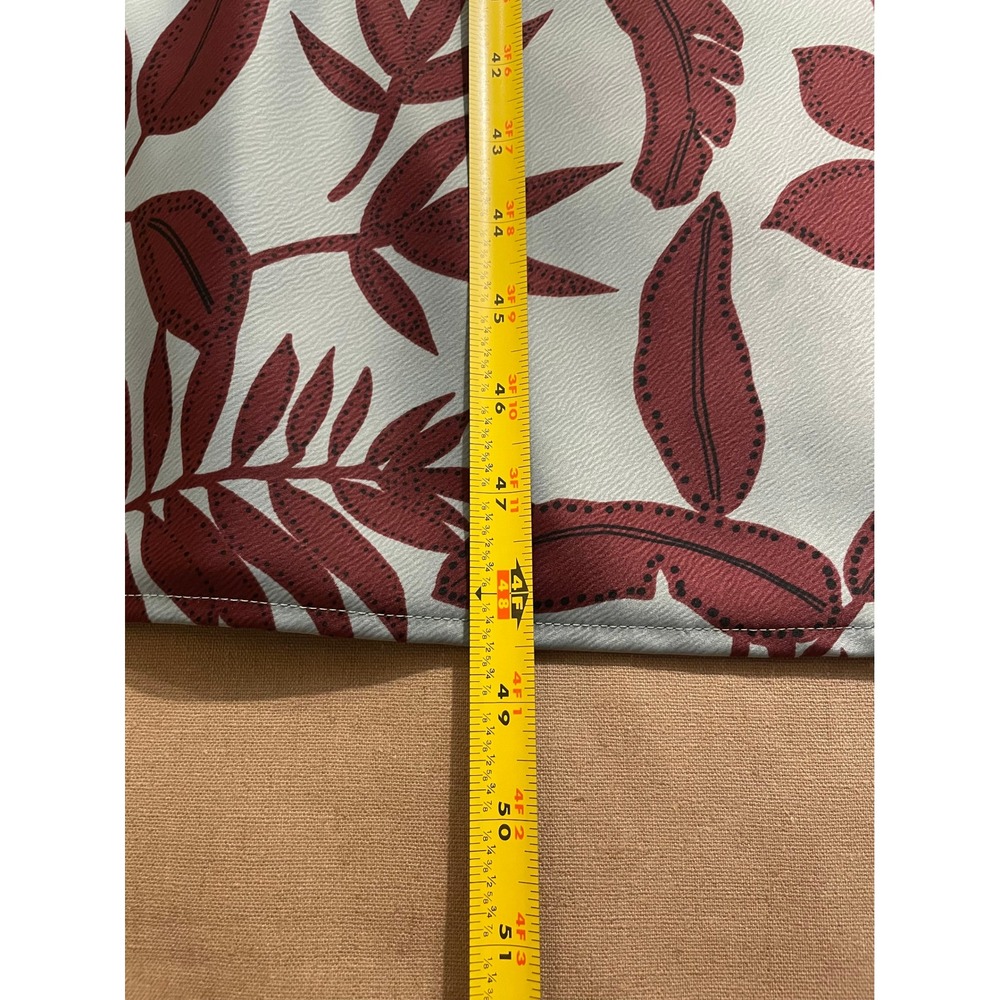 Anthropologie Maxi Slip Dress Size 1X Mint Green Brown Botanical Satin Leg Slit - Picture 6 of 14
